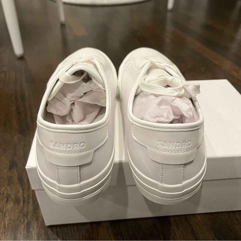 Sandro White Leather Sneakers - Picture 4 of 7